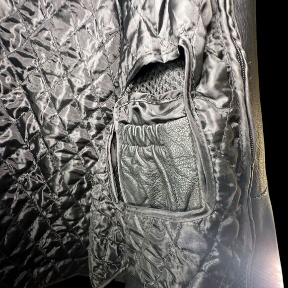 Black BIG & TALL Jamin Leather Jacket Size 56 w/ Zip-out Thermal Liner Striped - Picture 16 of 16